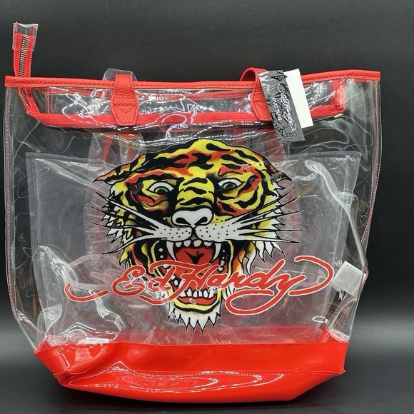 Ed Hardy Handbags - Ed Hardy ~ NWT $159 Large PVC Transparent Tote Bag ~ Viral Ed Hardy Leo ♌️